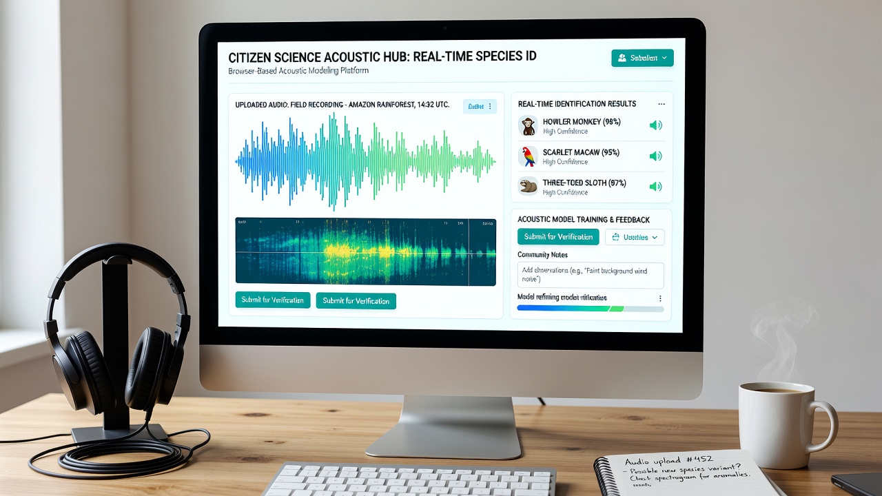 Distributed sensor array feeding audio data into browser-based acoustic analysis tools for species mapping