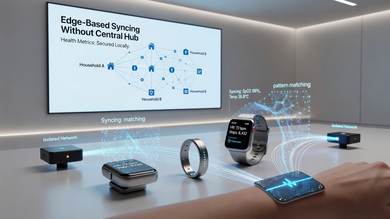 Wearable devices processing health data patterns locally within a household mesh network