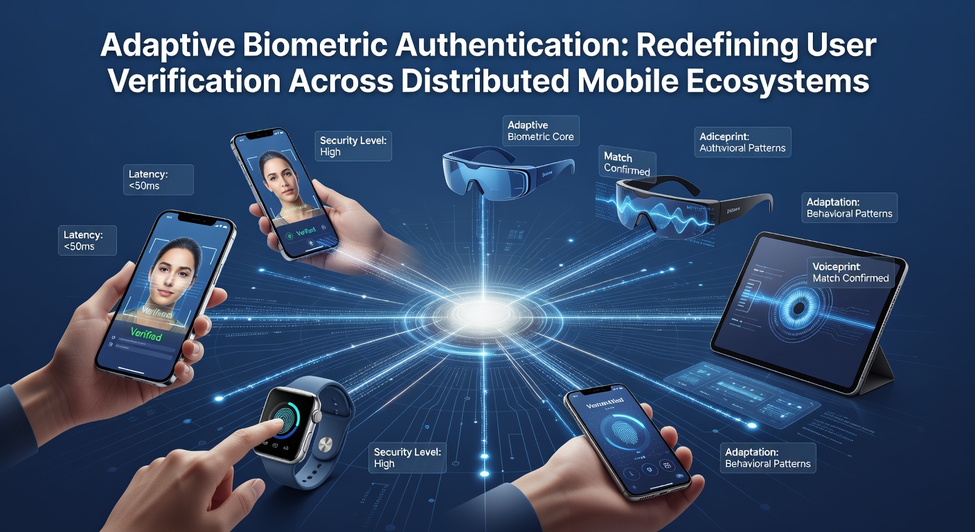 Diagram showing biometric data flow between mobile devices, edge nodes and cloud services