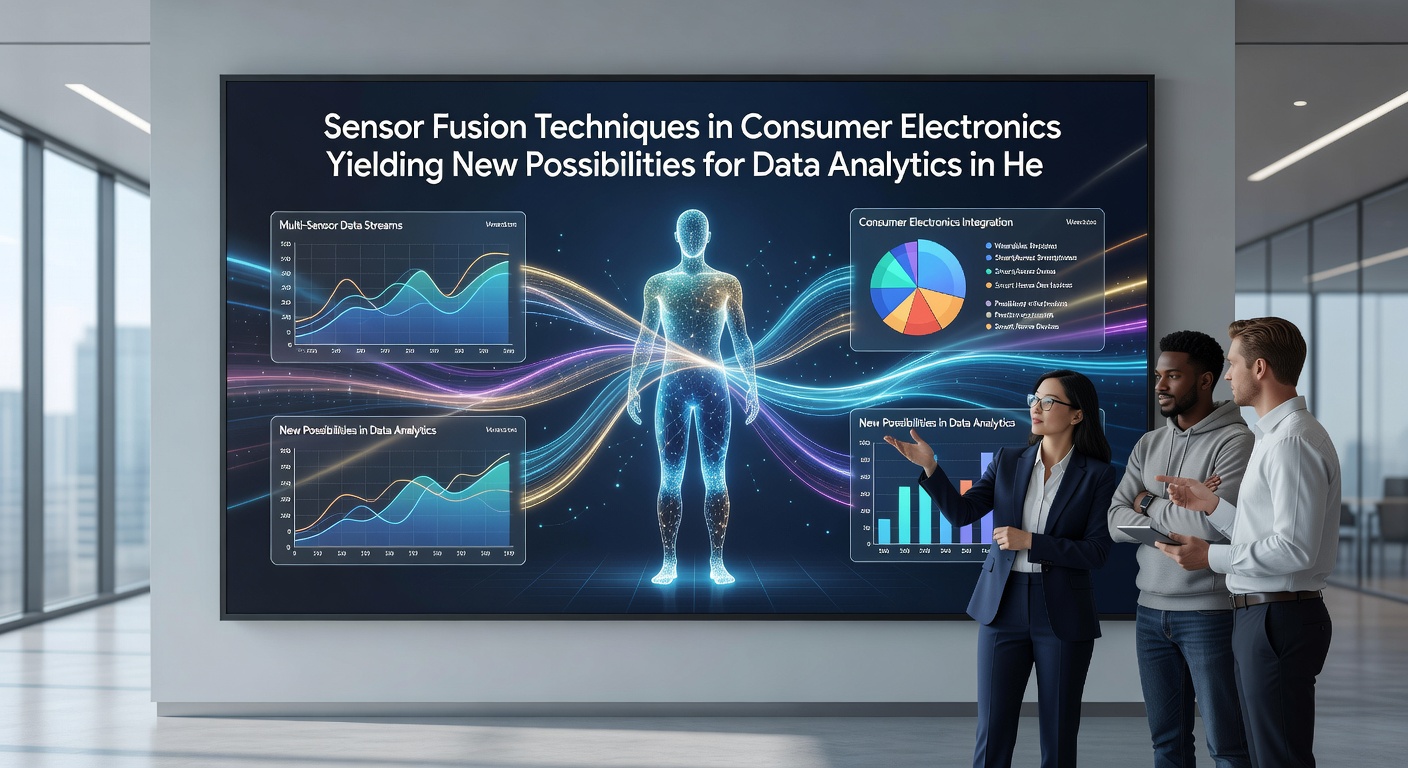 Healthcare app dashboard displaying fused sensor data analytics for patient monitoring
